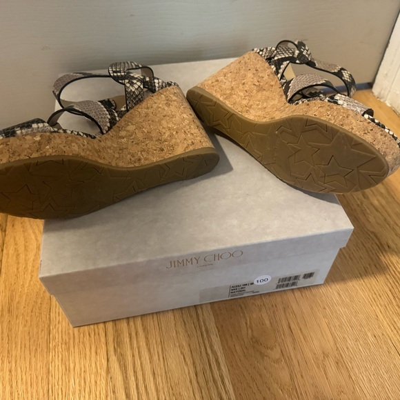 Jimmy Choo Snakeskin Portia Wedges Espadrilles - Picture 10 of 10